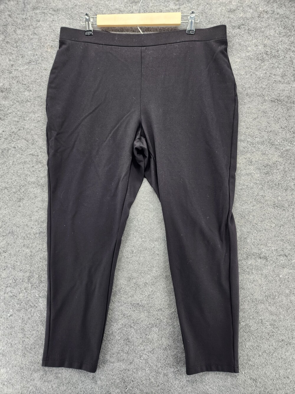 Chicos Pants Womens Size 3R US 16 Pull On Black High Rise 36x25"